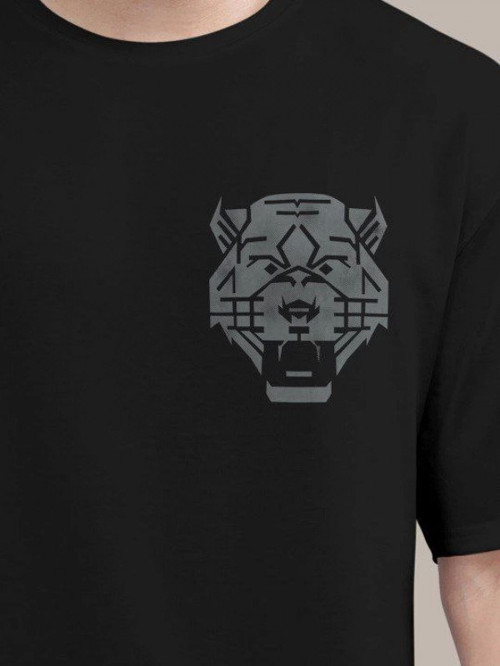 Erkek Baskılı Oversize T-shirt - Siyah - S - Siyah