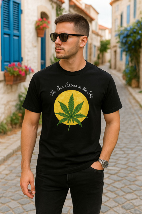 Ön Ve Arka Baskılı Oversize Bisiklet Yaka T-shirt- Siyah - M - Siyah