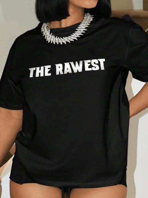 Baskılı Oversize T-shirt - Siyah - S - Siyah