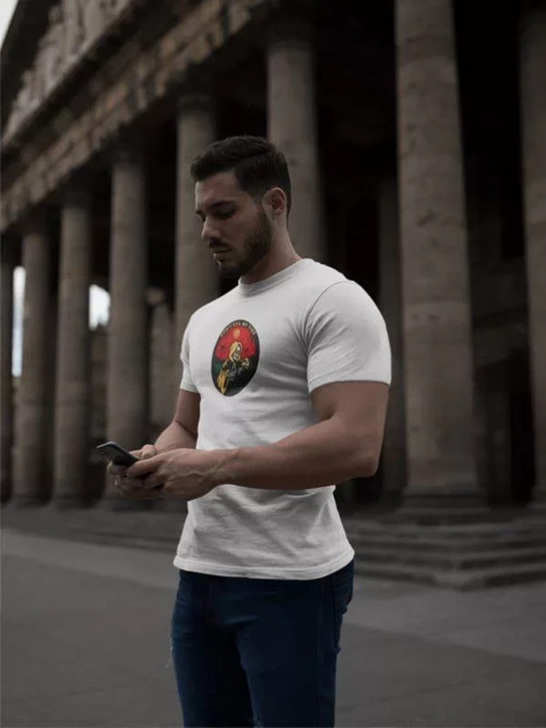 Unisex Bisiklet Yaka Baskılı Oversize T-Shirt - Beyaz - XL - Beyaz