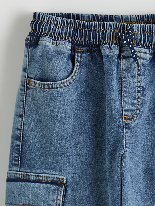 İndigo Erkek Çocuk Kargo Jean Pantolon