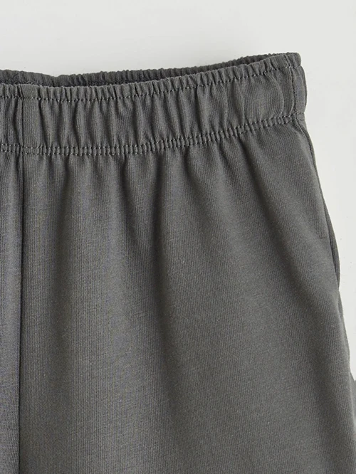 Gri Beli Lastikli Erkek Çocuk Şort