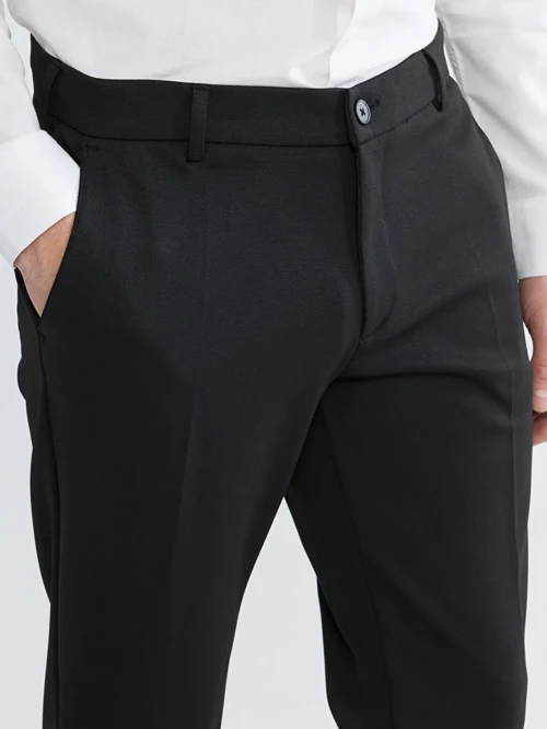 Siyah Dar Kalıp Erkek Chino Pantolon