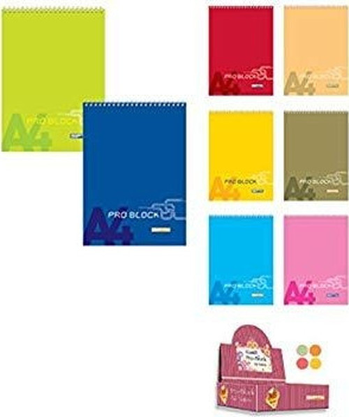 Pro Block Bloknot A-6 Spiralli Karton Kapak 40 Yaprak Çizgili 3-1498000-2012 (12 Li Paket)