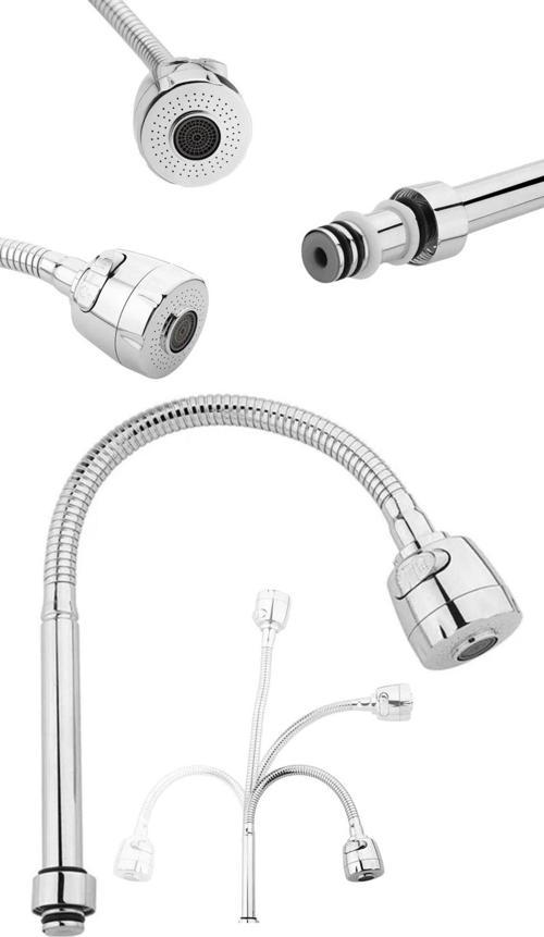 Spiralli Oynar Başlıklı Su Tasarruflu Tazyikli Krom Kubar Mutfak Musluk Lavabo Eviye Başlığı