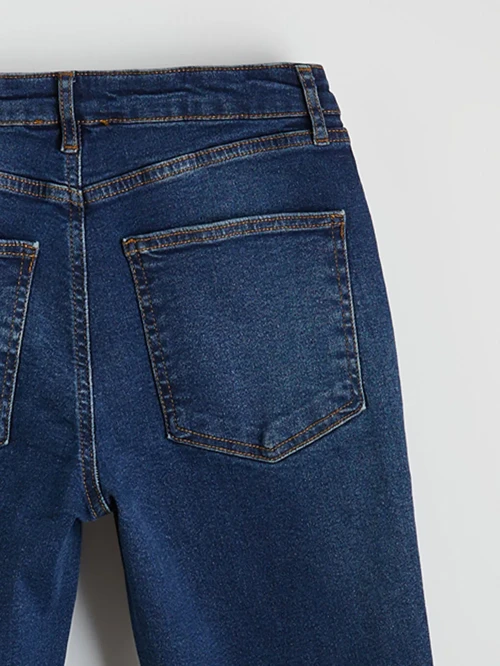 Mavi Crop Flare Kadın Jean Pantolon