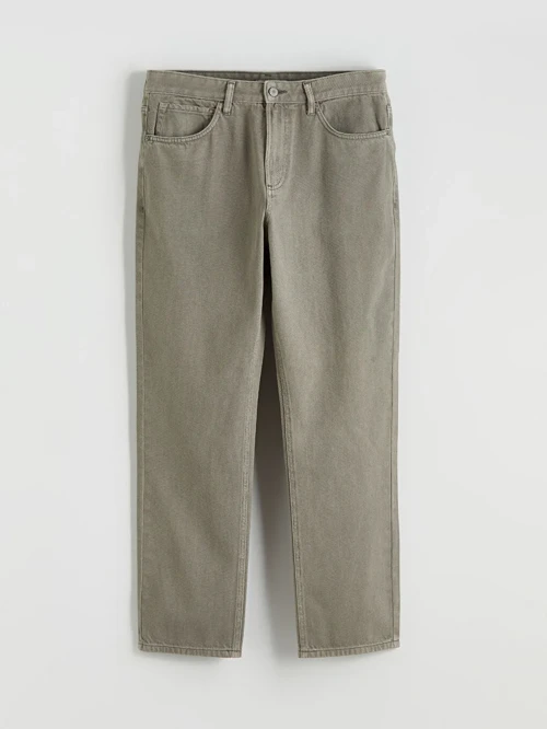 Haki Baggy Fit Erkek Jean Pantolon