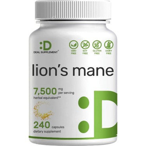 Lions Mane Mushroom 7500mg Per Serving 240 Capsules