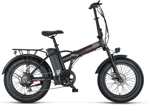 LUNARA-RR ELEKTRİKLİ KATLANIR BİSİKLET 420H MD 20 JANT 7 VİTES MAT SİYAH KIRMIZI