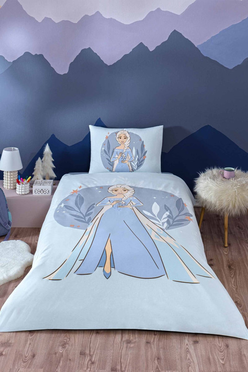 Frozen Ice Queen Tek Kişilik Disney Lisanslı Lastikli Çocuk Nevresim Takımı