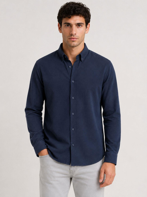 Plus Barkod Uzun Kol Slim Fit Erkek Gömlek - 7579