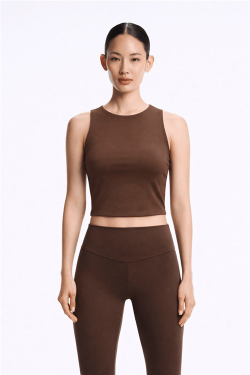 Crop Fit Bisiklet Yaka Bayan Atlet 26Y0713K1 KAHVE