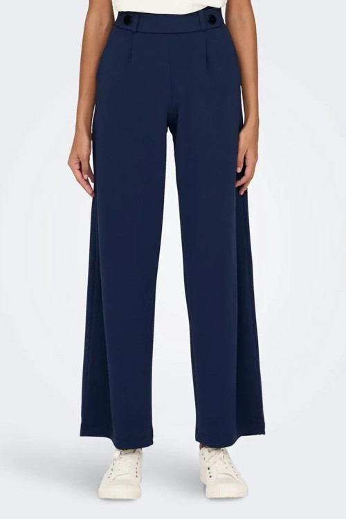 Regular Fit Normal Bel Geniş Paça Bayan Pantolon 15208430 İNDİGO