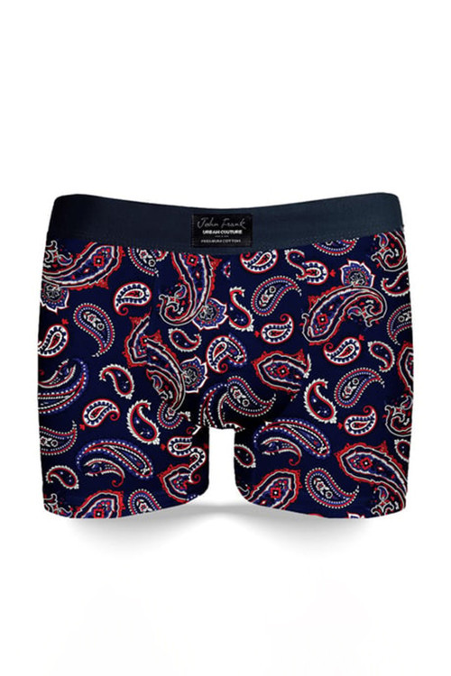 Desenli Pamuklu Erkek Boxer JFBUC147 LACİVERT
