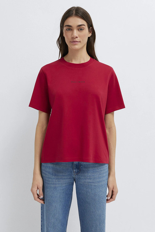 Logolu Pamuklu Regular Fit Bisiklet Yaka Bayan T Shirt 1613890-70391 KIRMIZI