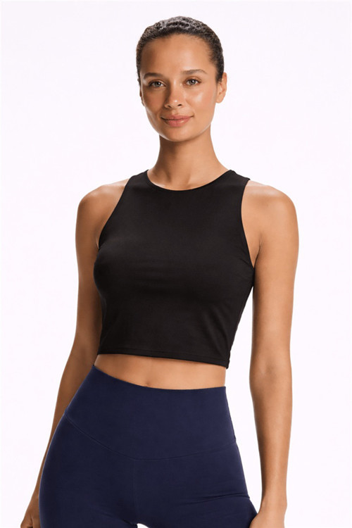 Crop Fit Bisiklet Yaka Bayan Atlet 26Y0713K1 SİYAH