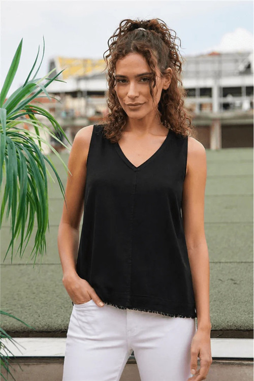 Rahat Kalıp V Yaka Basic Bayan Bluz 26Y0530K1 SİYAH