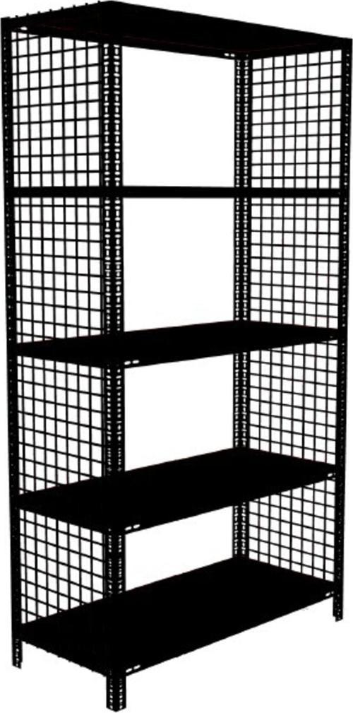 ® 5 Katlı Renkli Tel Kafes Çelik Raf. Dekoratif Raf 31x93-siyah-200 Cm