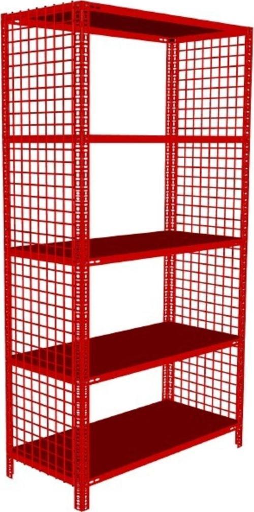 ® 5 Katlı Renkli Tel Kafes Çelik Raf. Dekoratif Raf 43x60-kırmızı-200 Cm