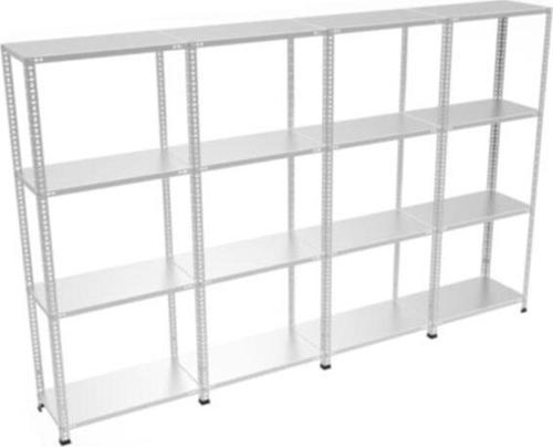 4 Katlı 4 Lü Bitişik Galvaniz Çelik Raf Depo Dosya Arşiv Rafı 0.70 mm-31x60-200 cm
