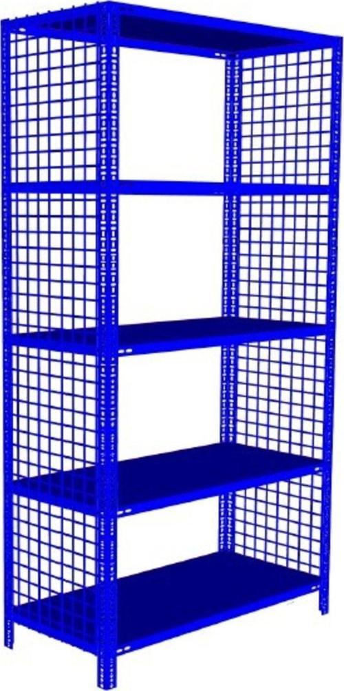 5 Katlı Renkli Tel Kafes Çelik Raf Dekoratif Raf 31x93 Mavi 150 cm