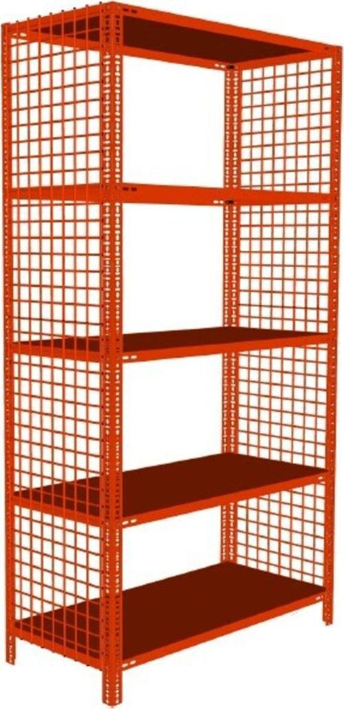 5 Katlı Renkli Tel Kafes Çelik Raf Dekoratif Raf 43x60 Turuncu 150 cm