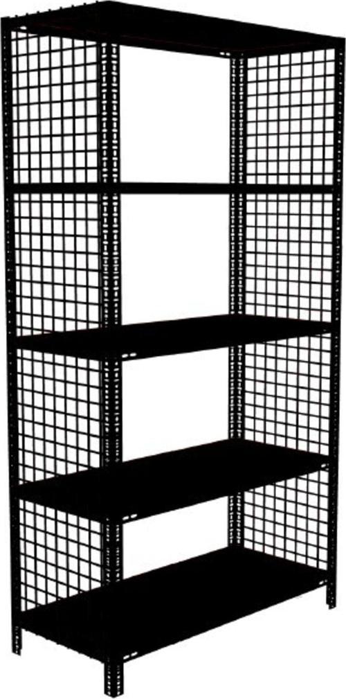 5 Katlı Renkli Tel Kafes Çelik Raf Dekoratif Raf 43x93-Siyah-150 cm