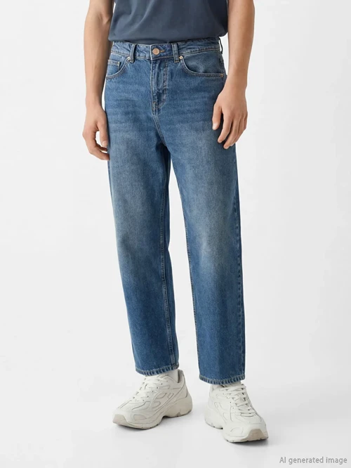 İndigo Super Baggy Fit Erkek Jean Pantolon