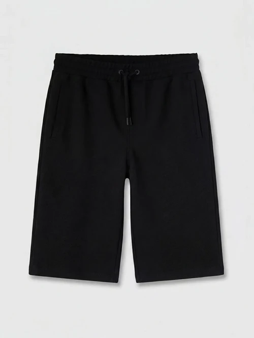 Siyah Regular Fit Erkek Şort