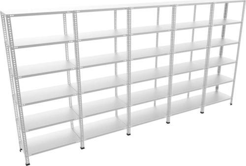 6 Katlı 5'li Bitişik Galvaniz Çelik Raf.Depo,Dosya Raf 0.70 MM-31X60-200cm