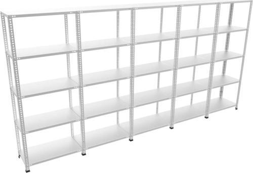 5 Katlı 5'li Bitişik Galvaniz Çelik Raf.Depo,Dosya Raf 1.00 MM-31X93-200cm
