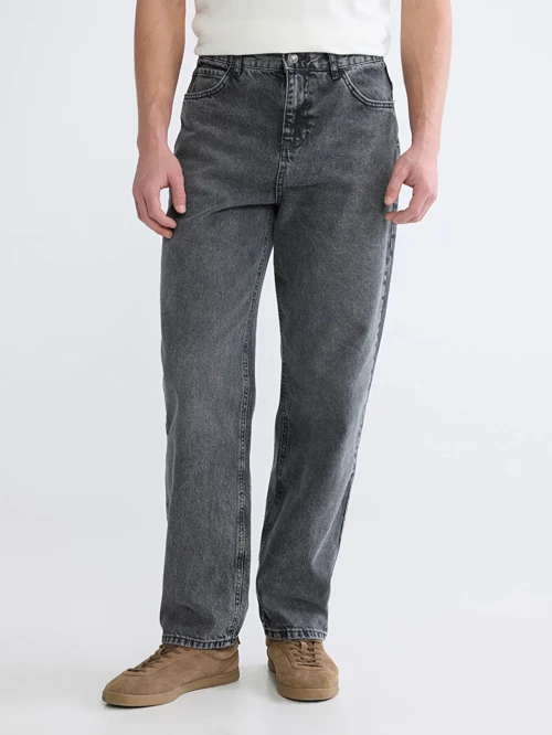 Antrasit Baggy Fit Erkek Jean Pantolon