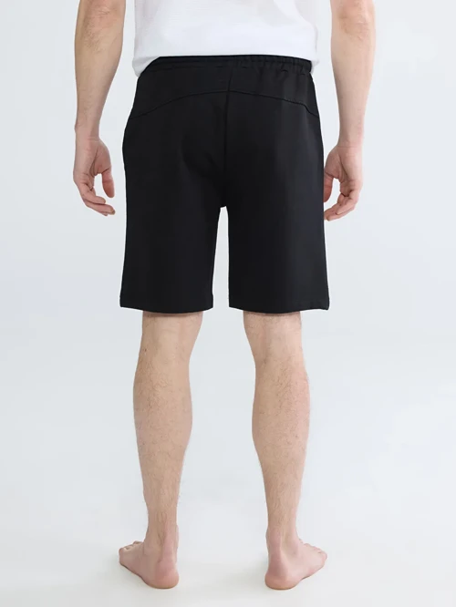 Siyah Standart Kalıp Erkek Pijama Alt Şort