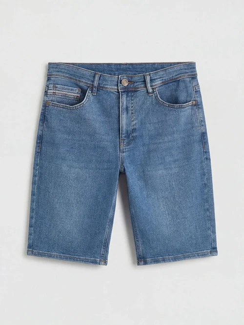 İndigo Slim Fit Erkek Jean Şort