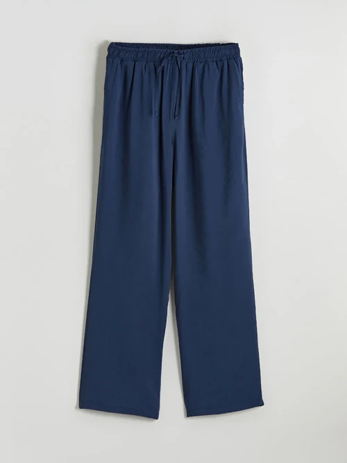 İndigo Belİ Lastikli Geniş Paça Kadın Pantolon
