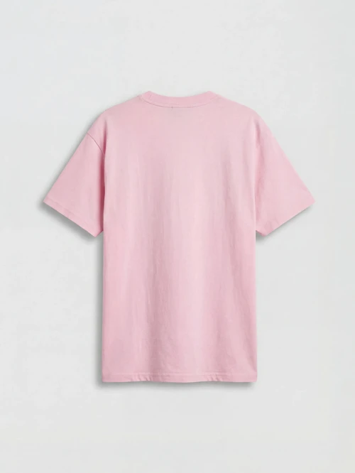Pembe Bisiklet Yaka Baskılı Kadın Tişört