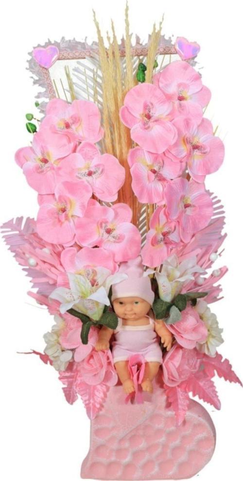 Hoşgeldin Bebek Kız Odası Yapay Bebek Çiçeği Büyük Boy
