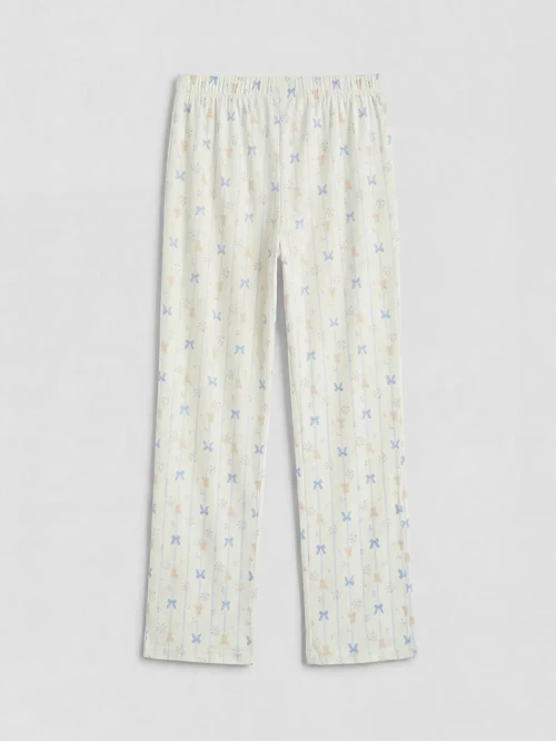 Ekru Fiyonk Baskılı Hamile Pijama Altı