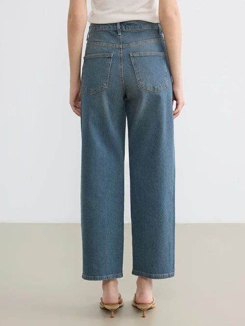 İndigo Boyfriend Fit Kadın Jean Pantolon