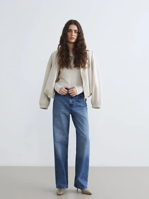 İndigo Straight Fit Kadın Jean Pantolon