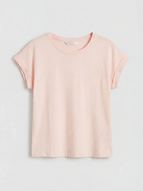 Ekru Bisiklet Yaka Desenli Kadın Kaprili Pijama Takımı