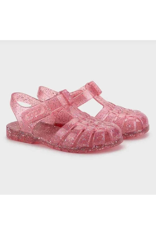 Clasica Crystal Fuşya Pembe Simli Kız Çocuk Sandalet