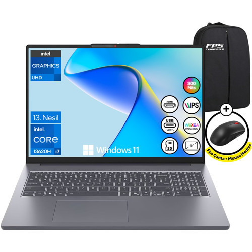 Ideapad Slim 3 16IRH10 İ7-13620H 32GB Ram 512GB SSD 16" Fhd IPS Wuxga W11 83K2001VTR Taşınabilir Bilgisayar