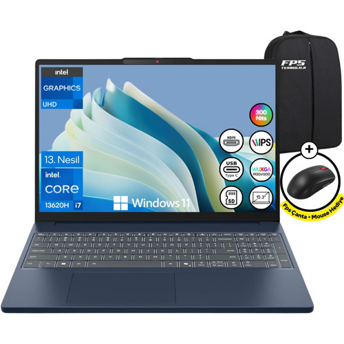 Ideapad Slim 3 15IRH10 İ7-13620H 40GB Ram 1tb SSD 15.3" Fhd IPS Wuxga W11 83K10060TR Taşınabilir Bilgisayar