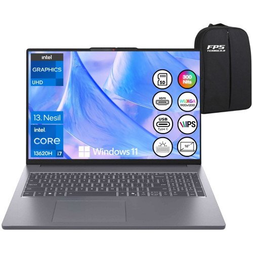 Ideapad Slim 3 16IRH10 İ7-13620H 8gb Ram 2tb SSD 16" IPS Wuxga W11 83K2001WTR Taşınabilir Bilgisayar