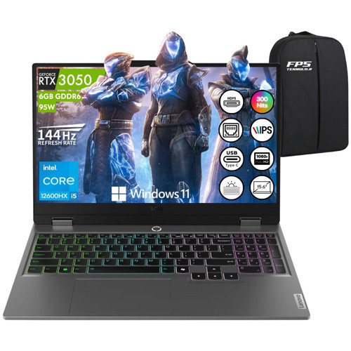 Loq 15IAX9 I5-12600HX RTX3050 95W 8gb Ram 1tb SSD 15.6" Fhd IPS 144Hz W11 83GS00PDTR Taşınabilir Bilgisayar