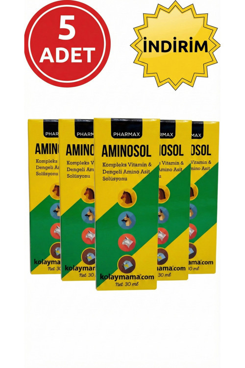 Aminosol Kedi Köpek Kuş Vitamin Ve Aminoasit Solüsyonu 150 Ml*5 (5 Adet)