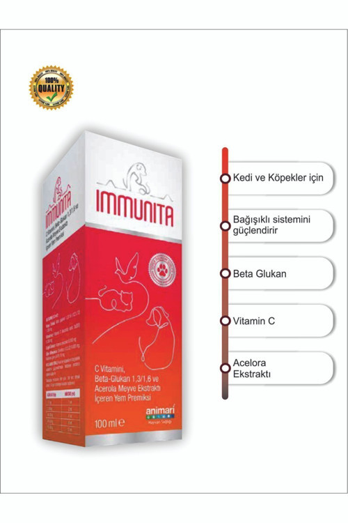 Immunita 100 Ml Kedi Ve Köpekler Için Bağışıklık Sistemini Güçlendirici