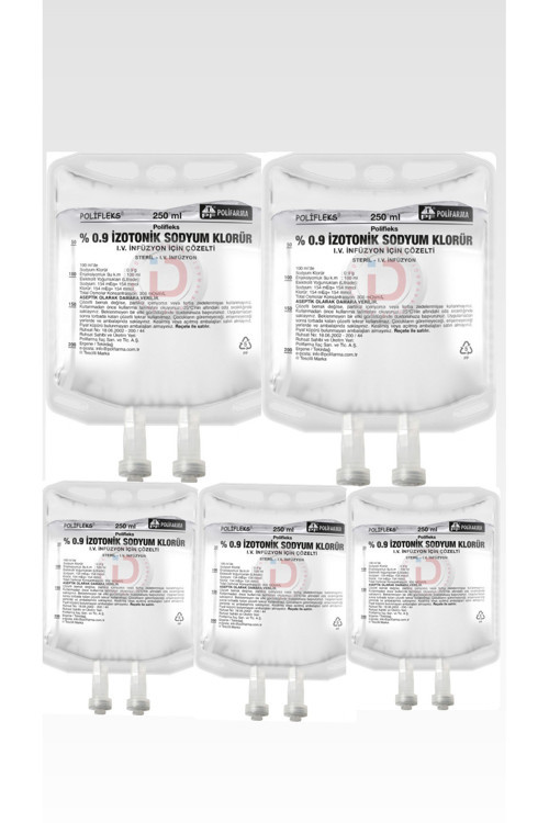 % 0.9 İzotonik 250 Ml Serum Çözelti 5 Li Paket