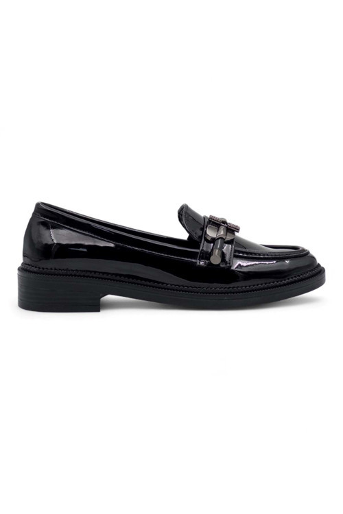 0701 Toka Detaylı Rugan Kadın Loafer